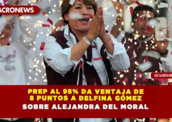 PREP al 98% da ventaja de 8 puntos a Delfina Gómez sobre Alejandra del Moral