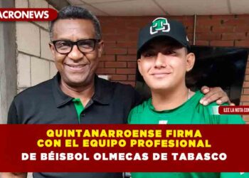 QUINTANARROENSE FIRMA CON EL EQUIPO PROFESIONAL DE BÉISBOL OLMECAS DE TABASCO