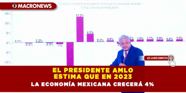 El presidente AMLO estima que en 2023 la economía mexicana crecerá 4%