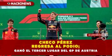 Checo Pérez regresa al podio; ganó el tercer lugar del GP de Austria