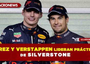 Checo Pérez y Verstappen lideran las prácticas de Silverstone