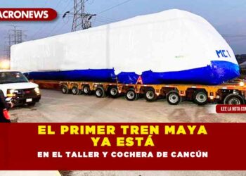 El primer Tren Maya ya está en el taller y cochera de Cancún