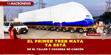 El primer Tren Maya ya está en el taller y cochera de Cancún