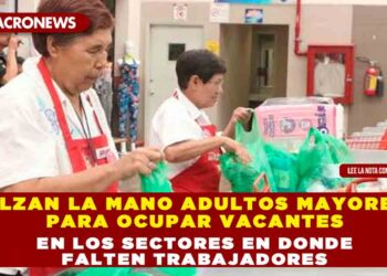 ALZAN LA MANO ADULTOS MAYORES PARA OCUPAR VACANTES EN LOS SECTORES EN DONDE FALTEN TRABAJADORES