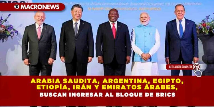 Arabia Saudita, Argentina, Egipto, Etiopía, Irán y Emiratos Árabes, buscan ingresar al bloque de BRICS