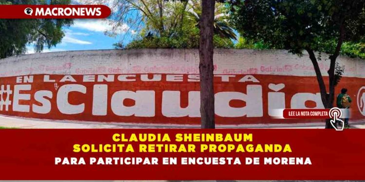 Claudia Sheinbaum solicita retirar propaganda para participar en encuesta de Morena