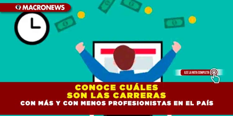 CONOCE CUÁLES SON LAS CARRERAS CON MÁS Y CON MENOS PROFESIONISTAS EN EL PAÍS