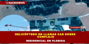 Helicóptero en llamas cae sobre complejo residencial en Florida