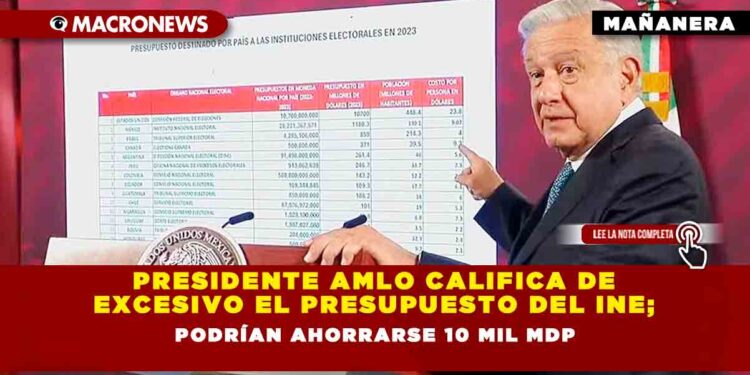 Presidente AMLO califica de excesivo el presupuesto del INE; podrían ahorrarse 10 mil mdp