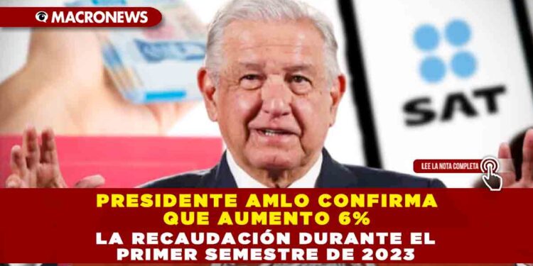 Presidente AMLO confirma que aumento 6% la recaudación durante el primer semestre de 2023