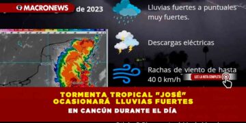 TORMENTA TROPICAL «JOSÉ» OCASIONARÁ  LLUVIAS FUERTES EN CANCÚN DURANTE EL DÍA