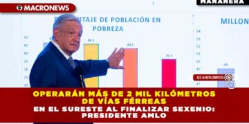Operarán más de 2 mil kilómetros de vías férreas en el sureste al finalizar sexenio: Presidente AMLO