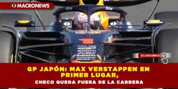 GP Japón: Max Verstappen en primer lugar, Checo queda fuera de la carrera