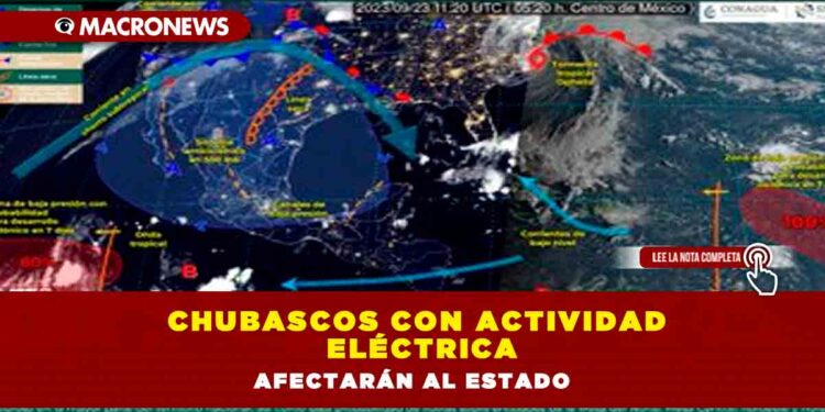 Chubascos con actividad eléctrica afectarán al Estado