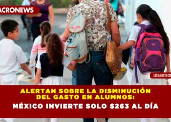 Alertan sobre la disminución del gasto en alumnos: México invierte solo $263 al día.