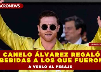 Canelo Álvarez regaló bebidas a los que fueron a verlo al pesaje