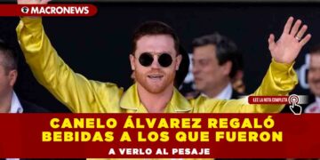 Canelo Álvarez regaló bebidas a los que fueron a verlo al pesaje