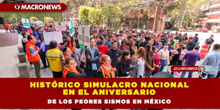 Histórico simulacro nacional en el aniversario de los peores sismos en México