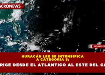 Huracán Lee se intensifica a categoría 5; se dirige desde el Atlántico al este del Caribe
