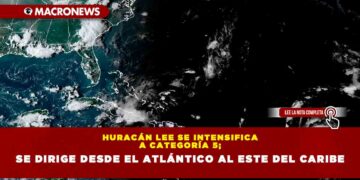 Huracán Lee se intensifica a categoría 5; se dirige desde el Atlántico al este del Caribe
