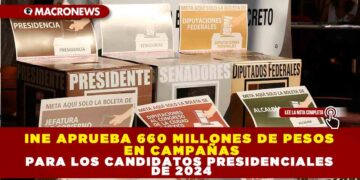 INE APRUEBA 660 MILLONES DE PESOS EN CAMPAÑAS PARA LOS CANDIDATOS PRESIDENCIALES DE 2024