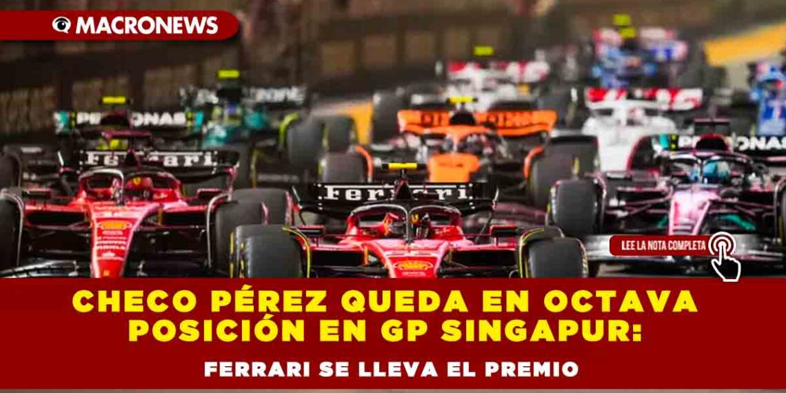 Checo Pérez queda en octava posición en GP Singapur: Ferrari se lleva el premio