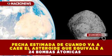 Fecha estimada de cuando va a caer el asteroide que equivale a 24 bombas átomicas
