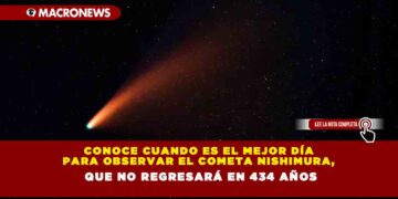 Conoce cuando es el mejor día para observar el cometa Nishimura, que no regresará en 434 años