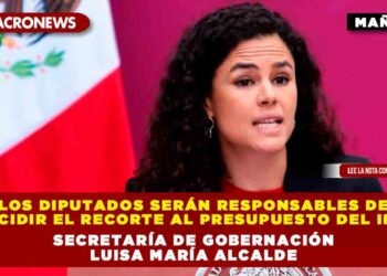 Los diputados serán responsables de decidir el recorte al presupuesto del INE: Secretaría de Gobernación Luisa María Alcalde