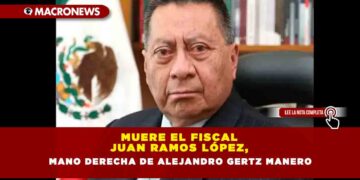 Muere el fiscal Juan Ramos López, mano derecha de Alejandro Gertz Manero