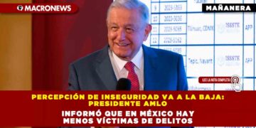 Percepción de inseguridad va a la baja: Presidente AMLO informó que en México hay menos víctimas de delitos