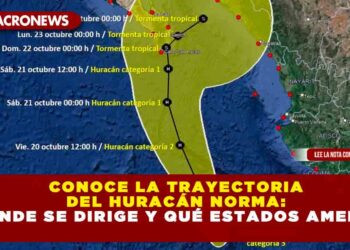 Conoce la trayectoria del huracán Norma: a dónde se dirige y qué estados amenaza