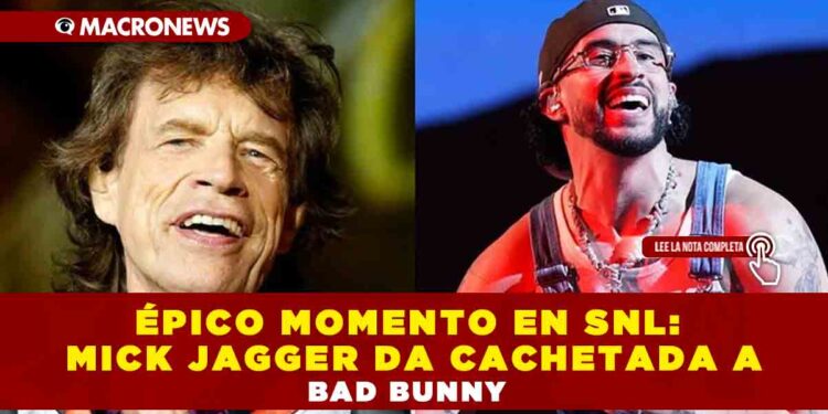 ÉPICO MOMENTO EN SNL: MICK JAGGER DA CACHETADA A BAD BUNNY