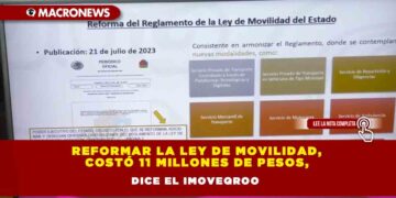 Reformar la ley de movilidad, costó 11 millones de pesos, dice el Imoveqroo