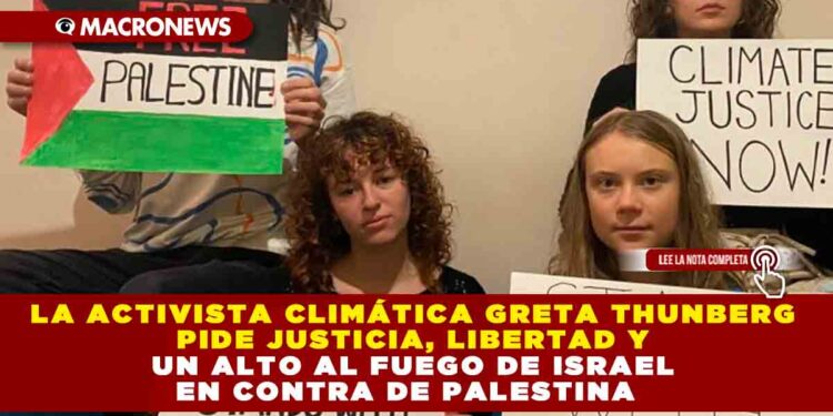 La Activista Climática Greta Thunberg pide Justicia, libertad y un alto al fuego de Israel en contra de Palestina