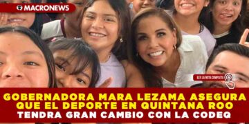 GOBERNADORA MARA LEZAMA ASEGURA QUE EL DEPORTE EN QUINTANA ROO TENDRA GRAN CAMBIO CON LA CODEQ