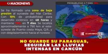 NO GUARDE SU PARAGUAS, SEGUIRÁN LAS LLUVIAS INTENSAS EN CANCÚN