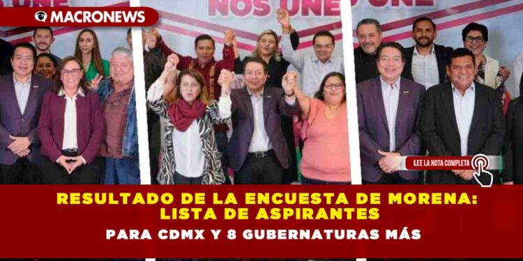 Resultado de la encuesta de Morena: lista de aspirantes para CDMX y 8 gubernaturas más