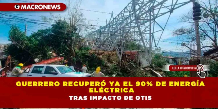 Guerrero recuperó ya el 90% de energía eléctrica tras impacto de Otis