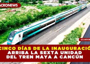 A cinco días de la inauguración, arriba la sexta unidad del Tren Maya a Cancún