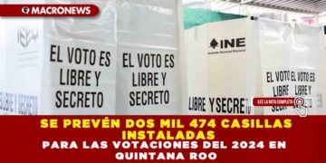 SE PREVÉN DOS MIL 474 CASILLAS INSTALADAS PARA LAS VOTACIONES DEL 2024 EN QUINTANA ROO