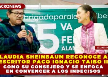Claudia Sheinbaum reconoce al escritor Paco Ignacio Taibo II como su consejero y se enfoca en convencer a los indecisos