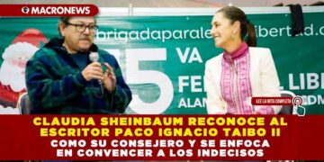 Claudia Sheinbaum reconoce al escritor Paco Ignacio Taibo II como su consejero y se enfoca en convencer a los indecisos