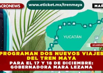 Programan dos nuevos viajes del Tren Maya para el 17 y 18 de diciembre: Gobernadora Mara Lezama