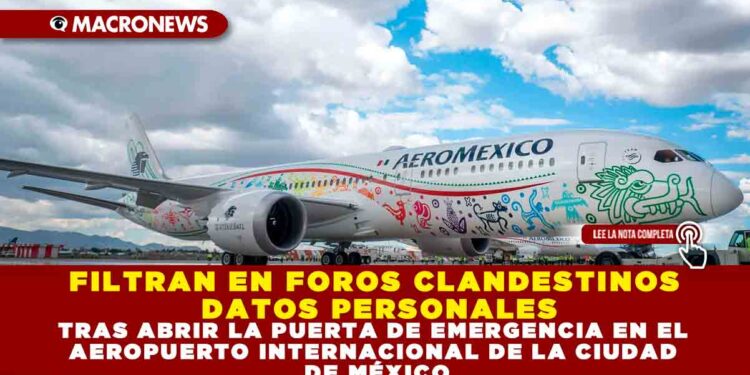 PASAJERO CAMINA SOBRE LA ALA DE UN AVIÓN DE AEROMÉXICO TRAS ABRIR LA PUERTA DE EMERGENCIA EN EL AEROPUERTO INTERNACIONAL DE LA CIUDAD DE MÉXICO