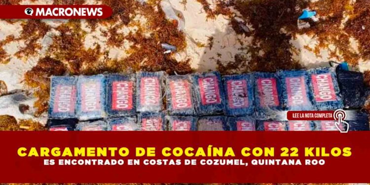 CARGAMENTO DE COCAÍNA CON 22 KILOS ES ENCONTRADO EN COSTAS DE COZUMEL, QUINTANA ROO