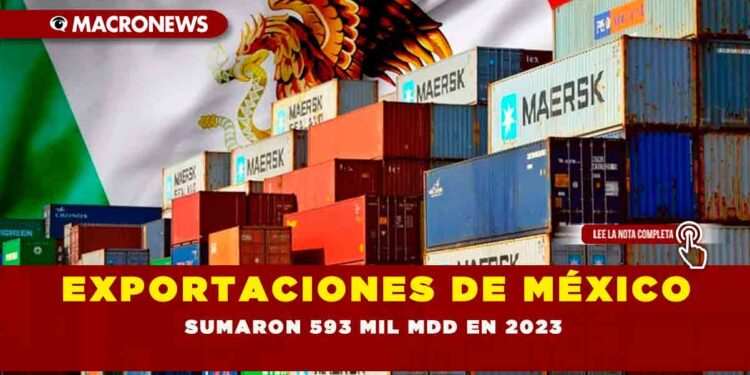 EXPORTACIONES DE MÉXICO SUMARON 593 MIL MDD EN 2023