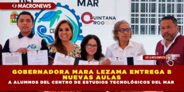 GOBERNADORA MARA LEZAMA ENTREGA 8 NUEVAS AULAS A ALUMNOS DEL CENTRO DE ESTUDIOS TECNOLÓGICOS DEL MAR