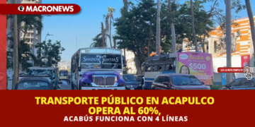 TRANSPORTE PÚBLICO EN ACAPULCO OPERA AL 60%, ACABÚS FUNCIONA CON 4 LÍNEAS