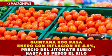 QUINTANA ROO PASA ENERO CON INFLACIÓN DE 4.9%, PRECIO DEL JITOMATE SUBIO HASTA 60 PESOS EL KILO